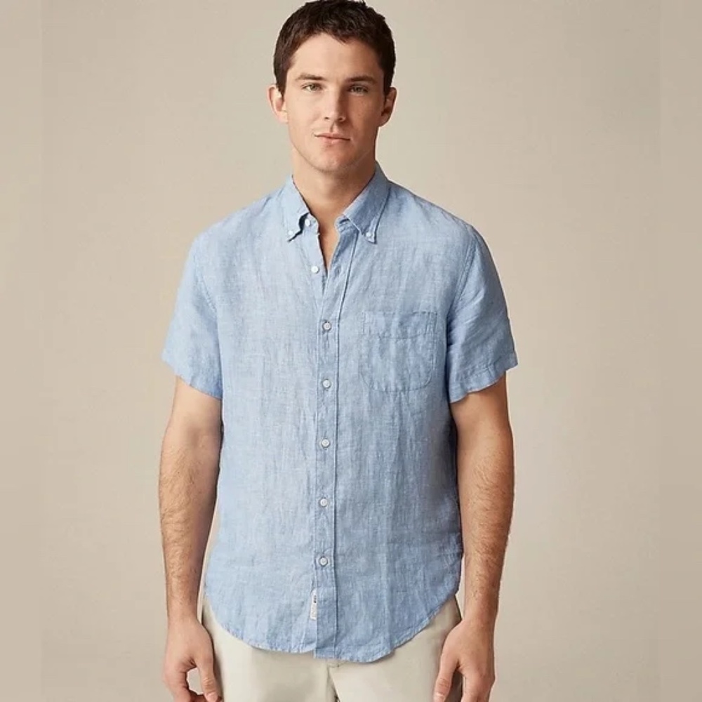 J. Crew Coastal Linen Cotton Button Down Shirt XL